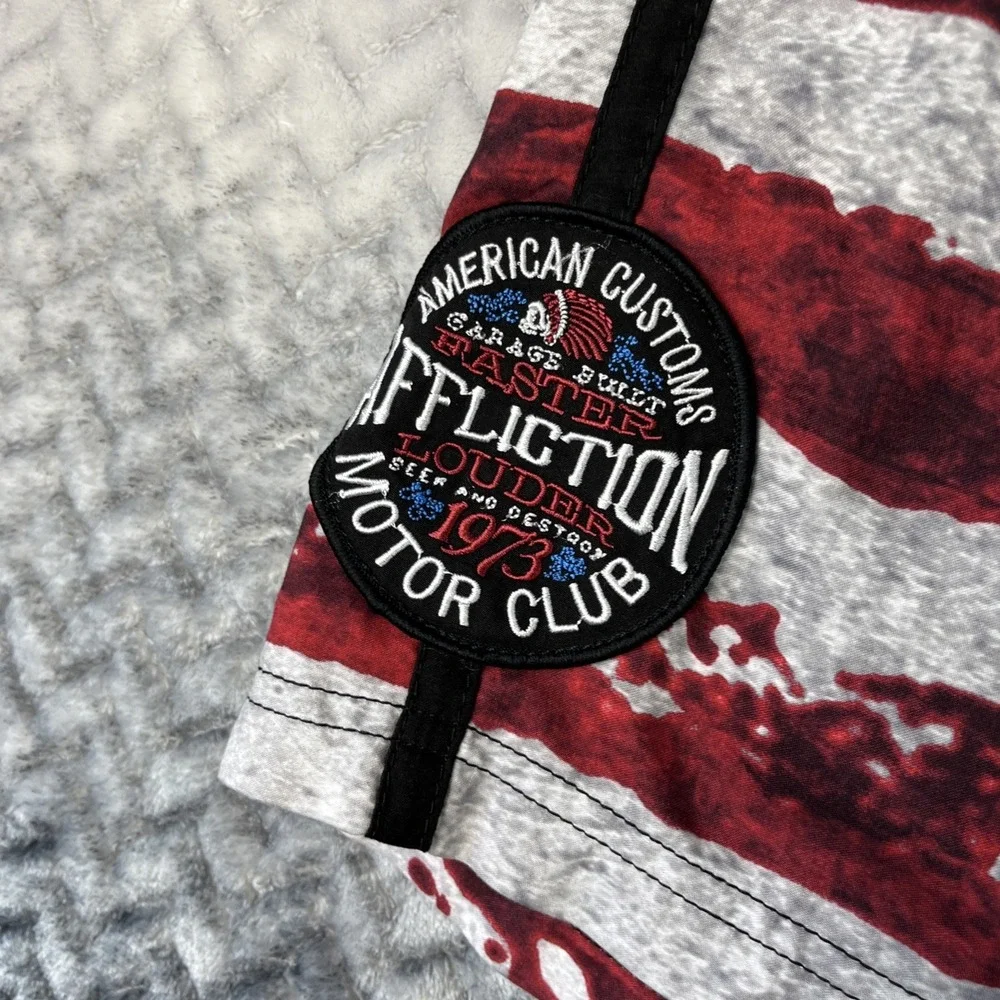Affliction Men's Swim Trunks USA Flag Swimming Board Shorts Bathing Suit Size 40